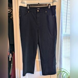 Express High Waisted Straight Ankle Jeans Pitch Black 14S